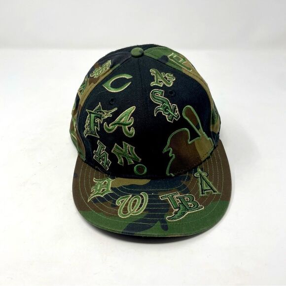 New Era Accessories MLB Logos Camo Baseball Cap/hat sz. 7.75 #MP2 - Picture 1 of 11